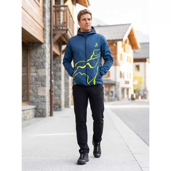  Premium-Softshelljacke für Herren ALTISPORT VOJ/ALM073JACK01 MARINEBLAU/NEONGELB 
