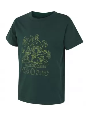 Kinder-T-Shirt HUSKY TEE MUSHROOM K DUNKELGRÜN