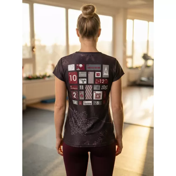  Premium-Weihnachts-T-Shirt für Damen ALTISPORT VOJ/ALWVN8TR06 BRAUN 