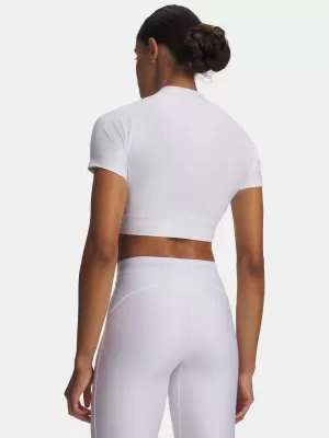 Damen-T-Shirt HEATGEAR CROP MOCK SS 6010006-100 WHITE Under Armour