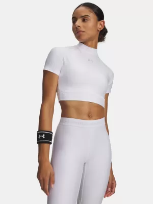 Damen-T-Shirt HEATGEAR CROP MOCK SS 6010006-100 WHITE Under Armour