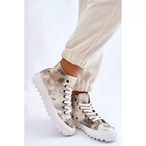  Damen-Sneaker BIG STAR LL274047 WEISS/OLIVE Big Star Shoes 