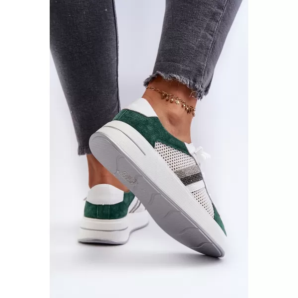  Damen-Sneaker D&A LR110 WEIß/GRÜN 