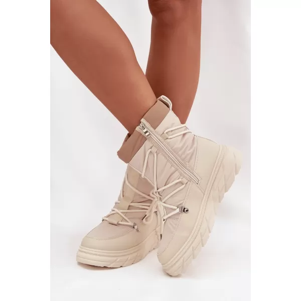  Winterstiefel für Damen LEE COOPER LCJ-25-44-3931 BEIGE 