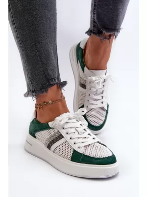 Damen-Sneaker D&A LR110 WEIß/GRÜN