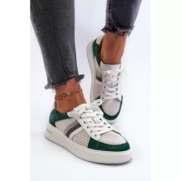  Damen-Sneaker D&A LR110 WEIß/GRÜN 