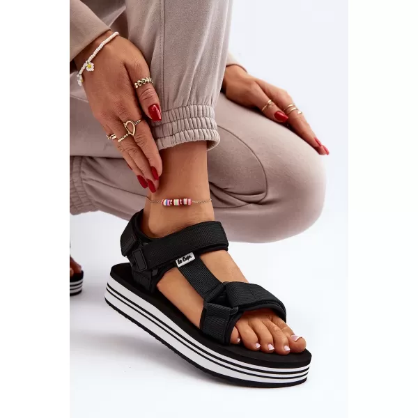  Damensandalen LEE COOPER LCW-24-05-2753L SCHWARZ/WEIß 
