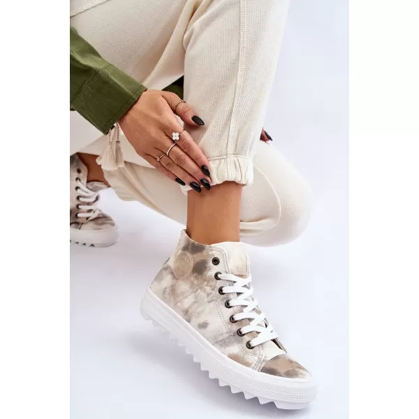  Damen-Sneaker BIG STAR LL274047 WEISS/OLIVE Big Star Shoes 