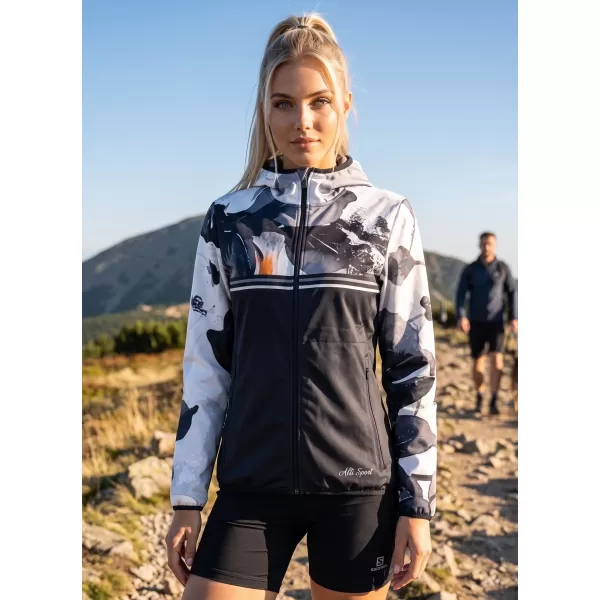  Premium-Softshelljacke für Damen ALTISPORT VOJ/ALW117JACK01 SCHWARZ/ORANGE 