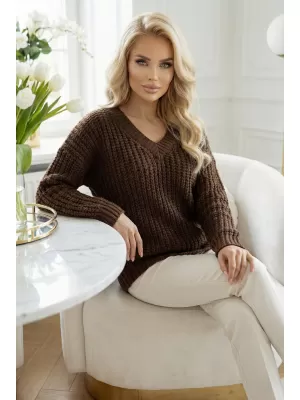 Damenpullover NUMOCO 661-2 SCHOKOLADE