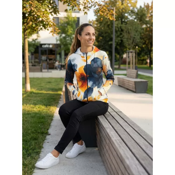  Hochwertiges Damen-Sweatshirt mit Reißverschluss ALTISPORT VOJ/ALW127MI02 SCHWARZ/ORANGE 