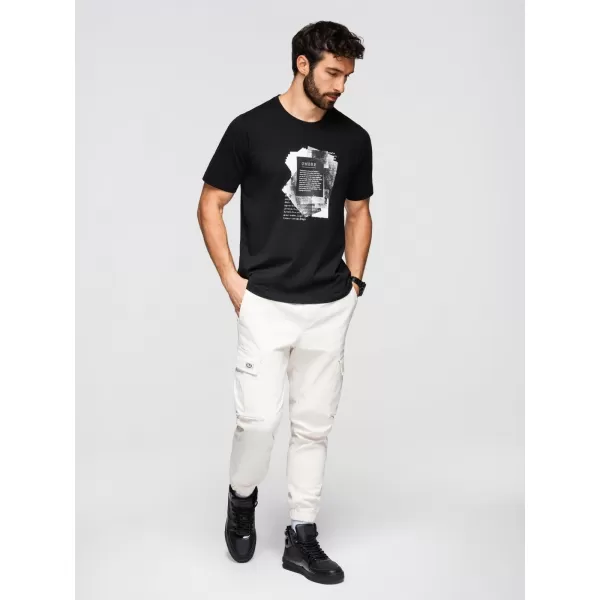  Herren-T-Shirt OMBRE OM-TSPT-0261 SCHWARZ 