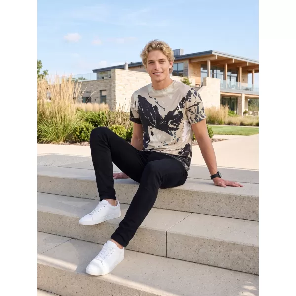  Premium-T-Shirt für Herren ALTISPORT VOJ/ALM131TR01 BEIGE/SCHWARZ 