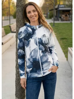 Hochwertiges Damen-Sweatshirt mit Reißverschluss ALTISPORT VOJ/ALW127MI02 SCHWARZ UND WEIß