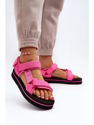 Damensandalen LEE COOPER LCW-23-34-2613 SCHWARZ/FUCHSIA