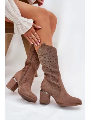 Damenstiefel S.BARSKI HY51-238 KAFFEE
