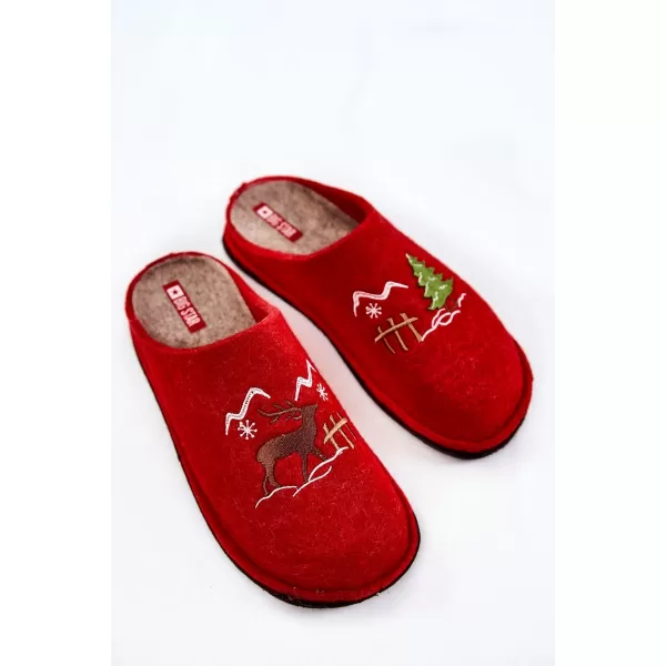  Damenhausschuhe BIG STAR KK276017 ROT/BEIGE Big Star Shoes 