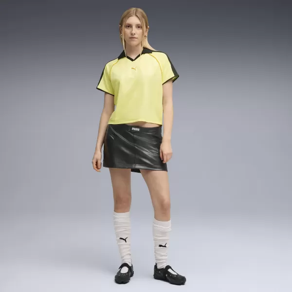  Funktions-T-Shirt für Damen PUMA T7 RELAXED FOOTBALL JERSEY 632157-35 GOLDENER MOND 