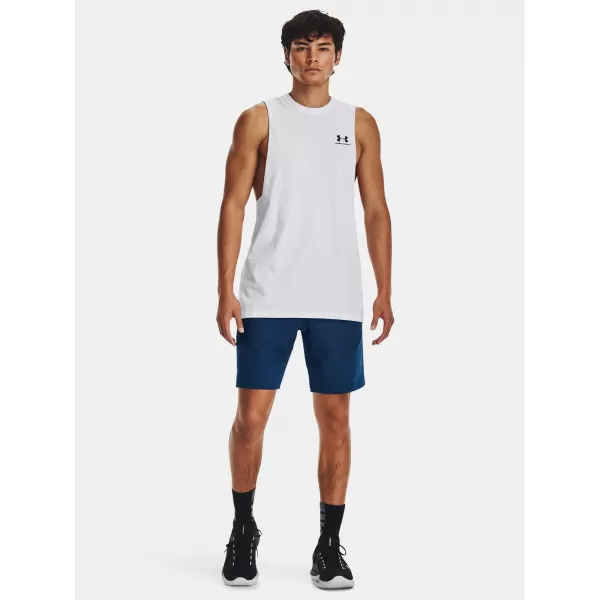  Herren-Tanktop UNDER ARMOUR LEFT CHEST CUT OFF TANK 1329286-100 WEIß 