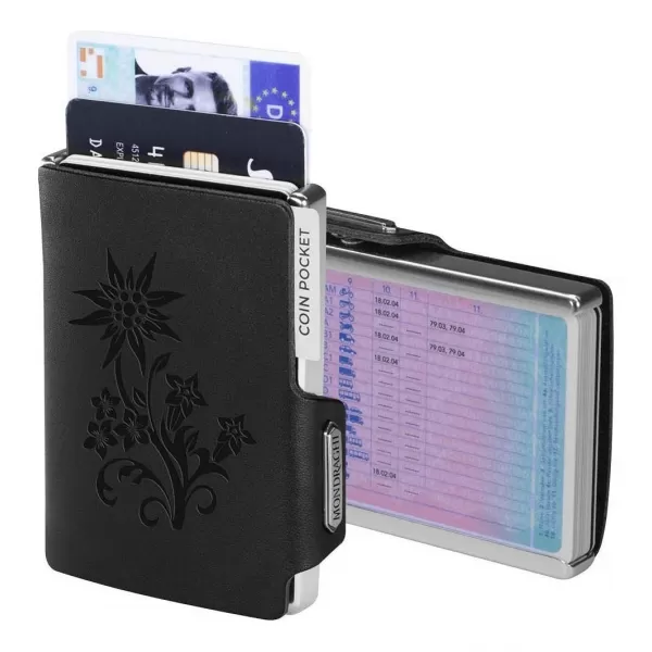  Geldbörse MONDRAGHI Silhouette Edelweiss SCHWARZ 