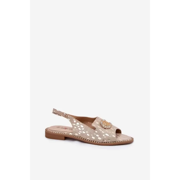  Damensandalen S.BARSKI KV51-096 HELLES GOLD 
