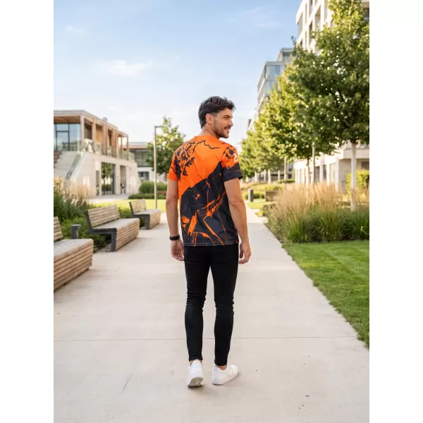  Premium-T-Shirt für Herren ALTISPORT VOJ/ALM131TR01 ORANGE/SCHWARZ 