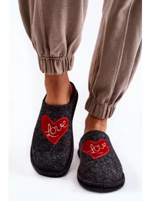 Damenhausschuhe BIG STAR KK276019 SCHWARZ/ROT Big Star Shoes