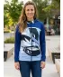 Hochwertiges Damen-Sweatshirt mit Reißverschluss ALTISPORT VOJ/ALW128MI02 BLAU UND WEIß