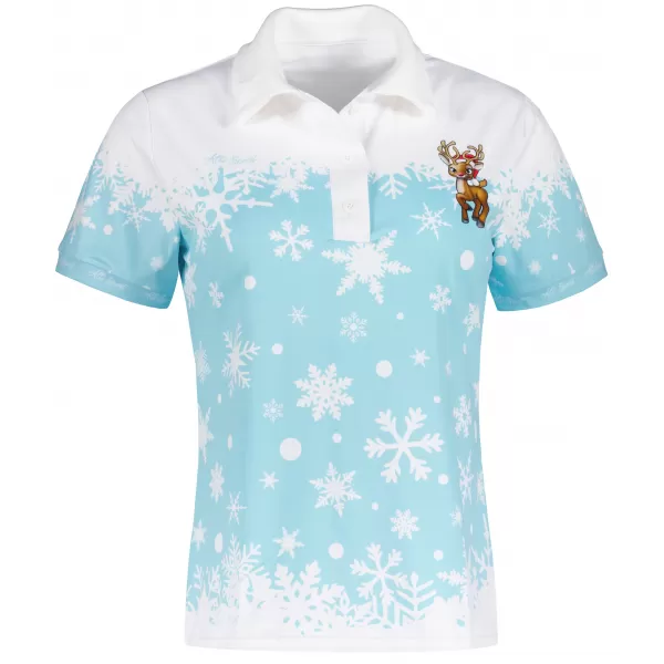  Damen-Weihnachts-T-Shirt mit Premium-Kragen ALTISPORT VOJ/ALWVN3TR05 BLAU 