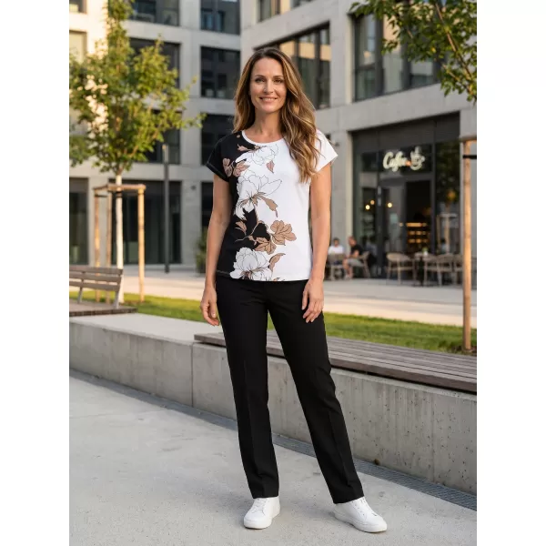  Damen-T-Shirt ALTISPORT HONESTA WEIß/SCHWARZ 