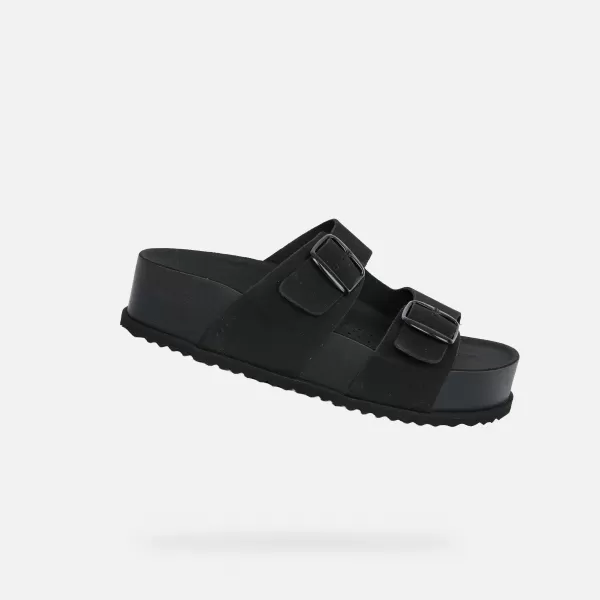  Damenhausschuhe GEOX SANDYBETT HIGH G012956 SCHWARZ 