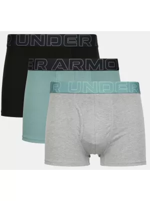 Herren-Boxershorts UNDER ARMOUR M UA PERF COTTON 3IN - 3PK JASPISBLAU