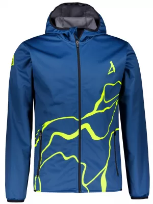 Premium-Softshelljacke für Herren ALTISPORT VOJ/ALM073JACK01 MARINEBLAU/NEONGELB