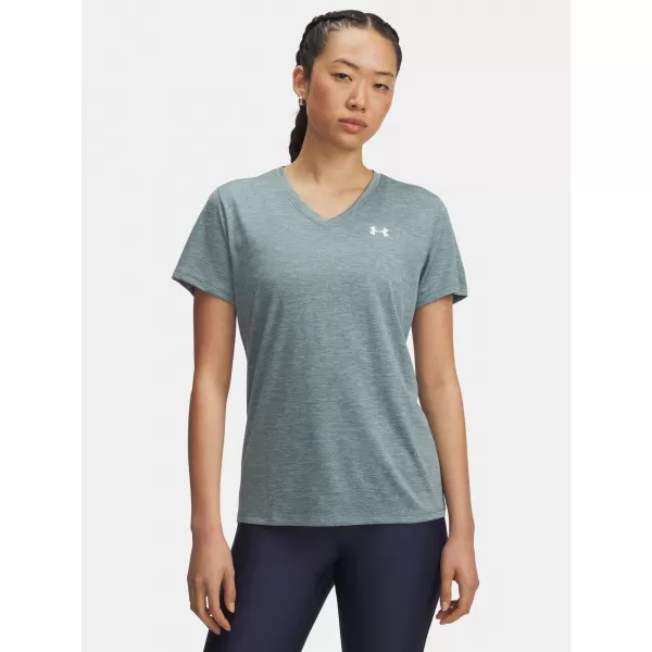  Damen-T-Shirt UNDER ARMOUR TECH SSV- TWIST 1384227-587 BLAU 