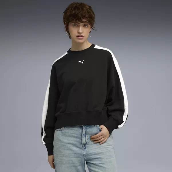  Damen-Sweatshirt PUMA T7 OVER-OVERSIZED CREW 633439-01 PUMA SCHWARZ 