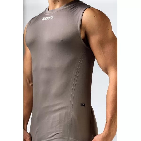  Nahtloses T-Shirt ohne Ärmel POWER 899 LIGHT BROWN ASH Nebbia 