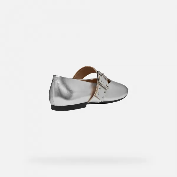  Ballerinas für Damen GEOX NEW PALMARIA G011977 SILBER 