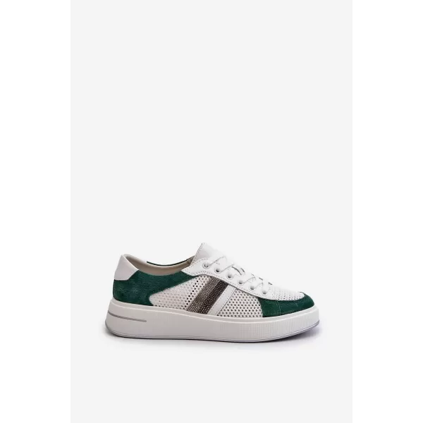  Damen-Sneaker D&A LR110 WEIß/GRÜN 