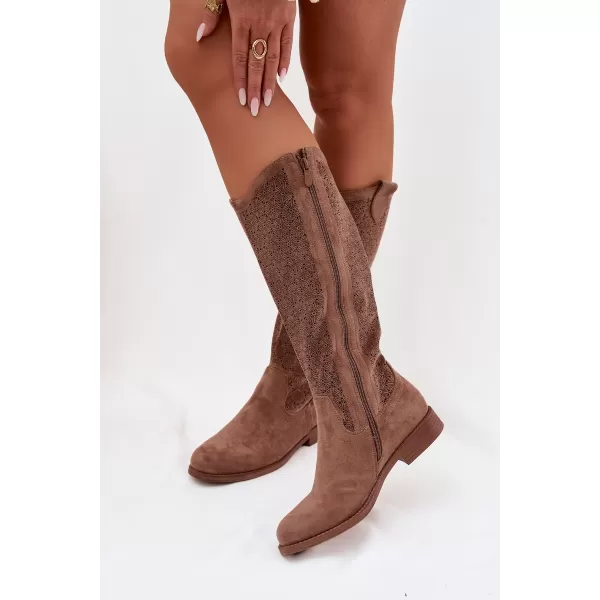  Damenstiefel S.BARSKI HY61-8022 KAFFEE 