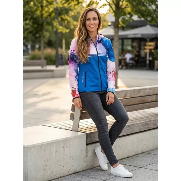  Premium-Softshelljacke für Damen ALTISPORT VOJ/ALW117JACK01 BLAU/ROSA 