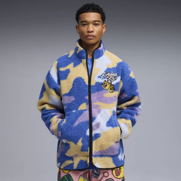  Herrenjacke PUMA DYLAN POLAR FLEECE JACKET 632826-01 LEINWAND/AOP 