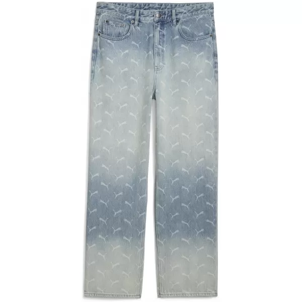  Herrenhosen PUMA ROCKY LASER MONOGRAM DENIM 633428-01 AUSGEBLEICHTER DENIM/AOP 