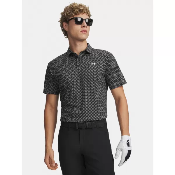  Herren-T-Shirt UNDER ARMOUR T2G PRINTED POLO 6012304-001 SCHWARZ 