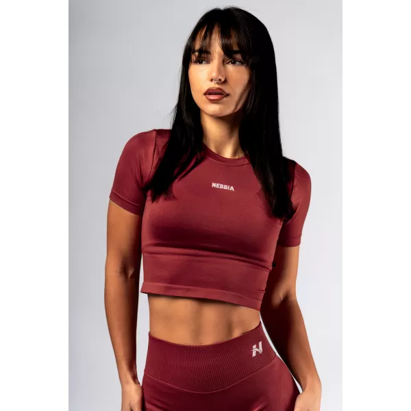  Nahtloses Crop-Top mit kurzen Ärmeln POWER 891 RED Nebbia 