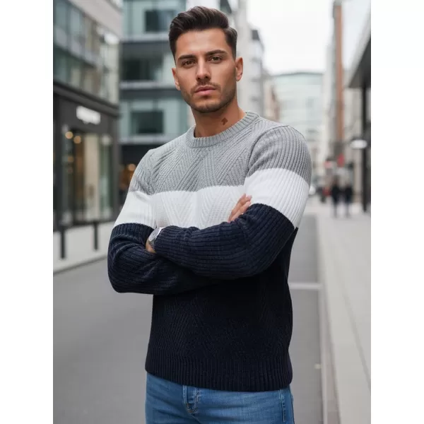  Herrenpullover DSTREET WX2320 DUNKELBLAU/HELLGRAU 