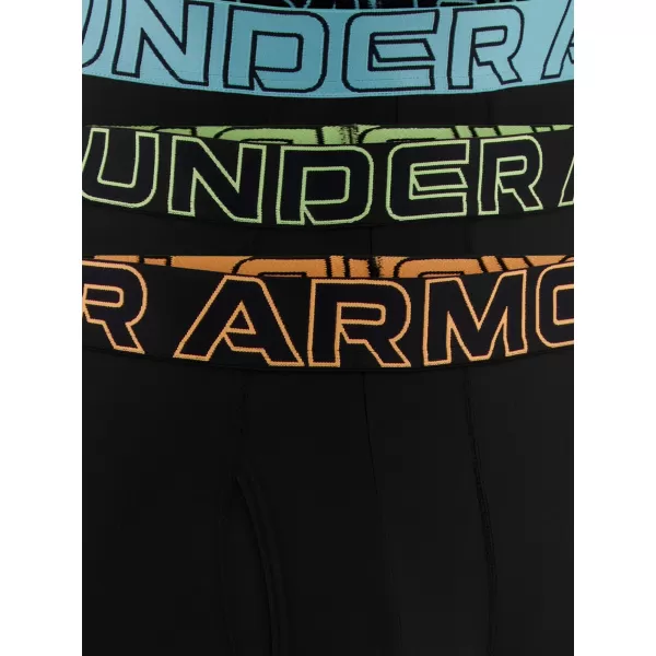  Herren-Boxershorts UNDER ARMOUR UA PERFORMANCE TECH - SOLID 6IN - 3PK 1383878-003 BLACK 
