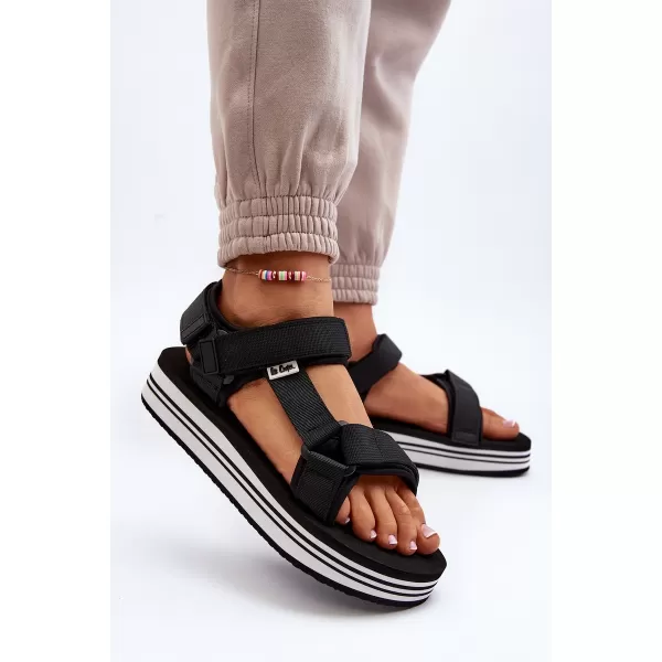  Damensandalen LEE COOPER LCW-24-05-2753L SCHWARZ/WEIß 