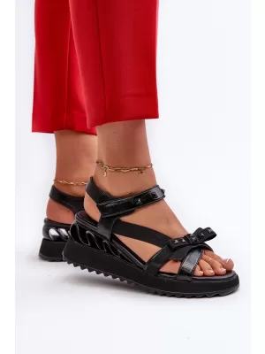 Damensandalen D&A CR956 SCHWARZ