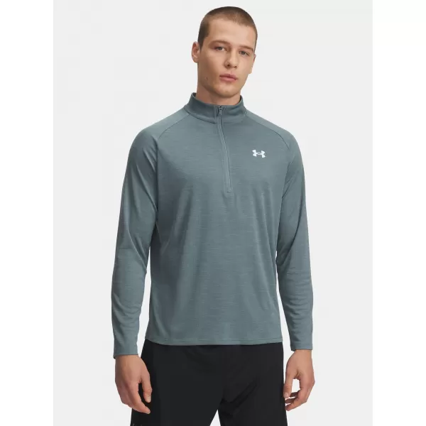  Herren-T-Shirt UNDER ARMOUR UA TECH TEXTURED 1/2 ZIP 1382797-587 BLAU 