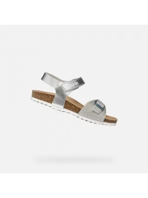 Sandalen für Mädchen GEOX ADRIEL J028MC0BNEWC1007 SILBER